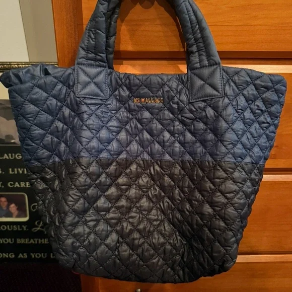 MZ Wallace Navy Quilted Tote Bag - Picture 1 of 6